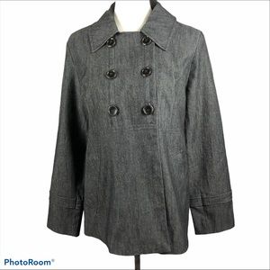 Sandro heathered Charcoal modern pea coat